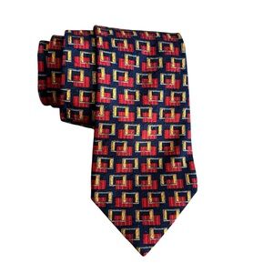 Ermenegildo Zegna Multicolor Geometric Silk Neck Tie
